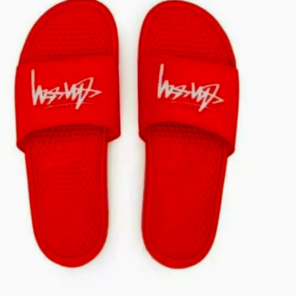 Nike x Stussy Slides Sandals Habanero Red